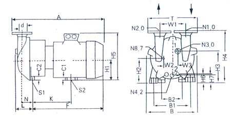 2BV真空泵尺寸圖3